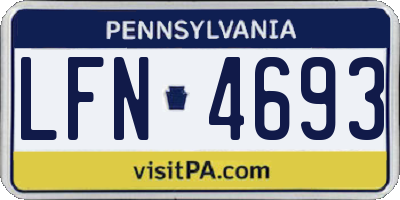 PA license plate LFN4693