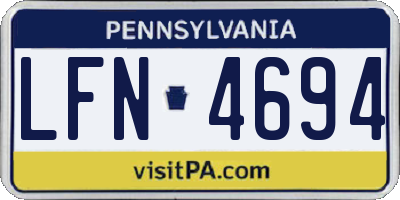 PA license plate LFN4694