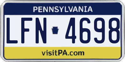 PA license plate LFN4698