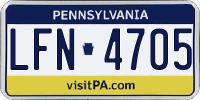 PA license plate LFN4705