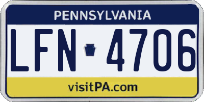 PA license plate LFN4706