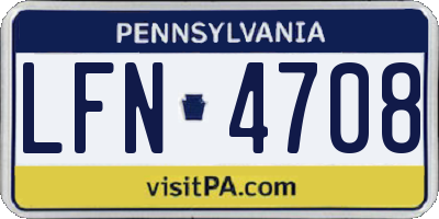 PA license plate LFN4708