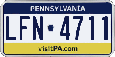 PA license plate LFN4711