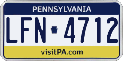PA license plate LFN4712