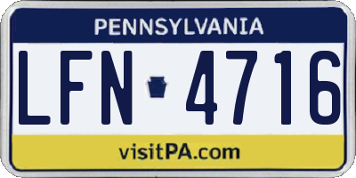 PA license plate LFN4716