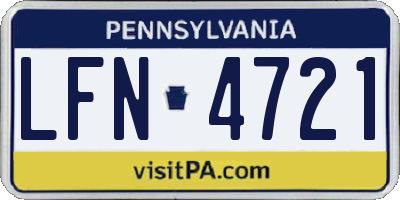 PA license plate LFN4721