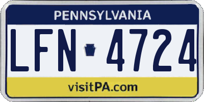 PA license plate LFN4724