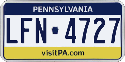 PA license plate LFN4727