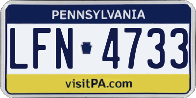PA license plate LFN4733