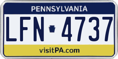 PA license plate LFN4737