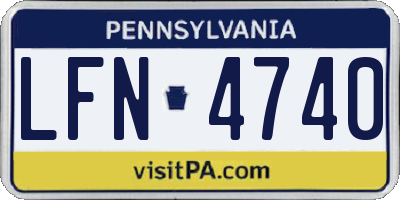 PA license plate LFN4740