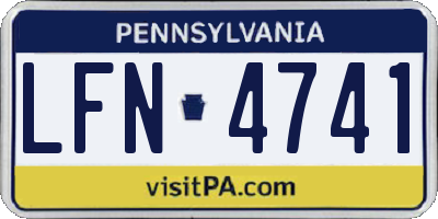PA license plate LFN4741