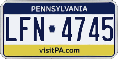 PA license plate LFN4745