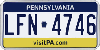 PA license plate LFN4746