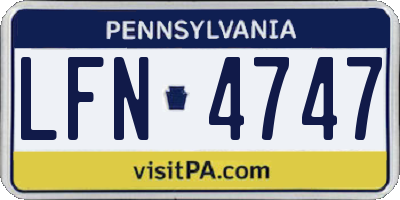 PA license plate LFN4747