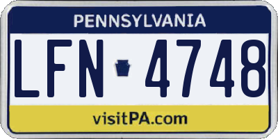 PA license plate LFN4748