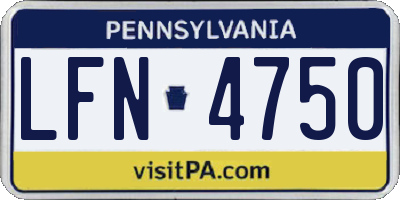 PA license plate LFN4750
