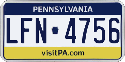 PA license plate LFN4756