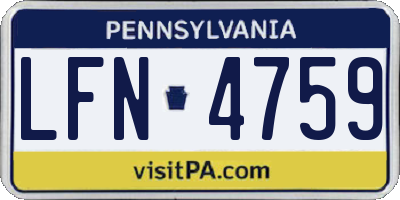 PA license plate LFN4759