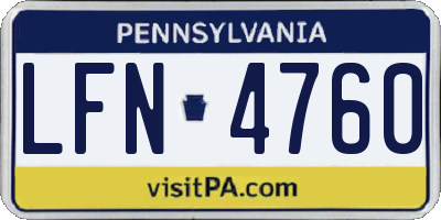 PA license plate LFN4760