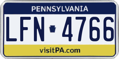 PA license plate LFN4766