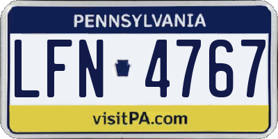 PA license plate LFN4767