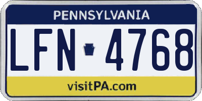 PA license plate LFN4768