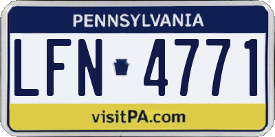 PA license plate LFN4771