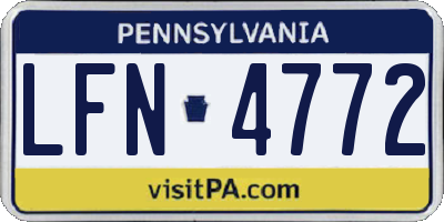 PA license plate LFN4772
