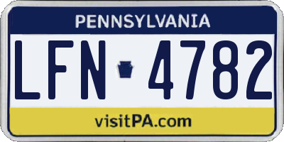 PA license plate LFN4782