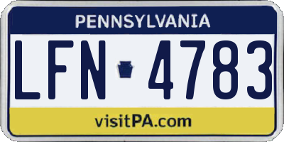 PA license plate LFN4783
