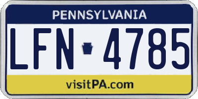 PA license plate LFN4785