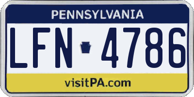 PA license plate LFN4786