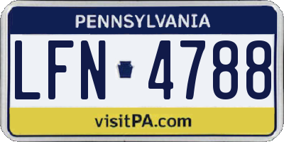 PA license plate LFN4788
