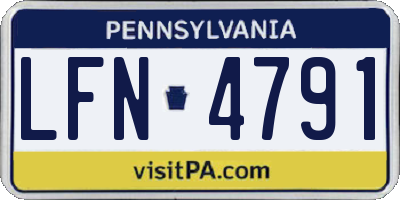 PA license plate LFN4791