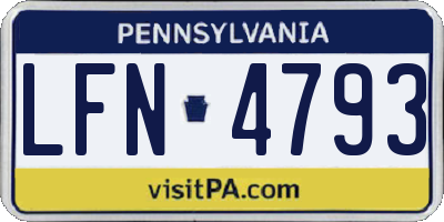 PA license plate LFN4793