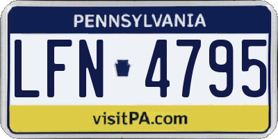 PA license plate LFN4795
