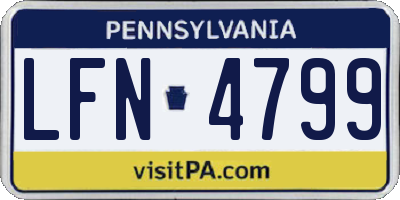 PA license plate LFN4799
