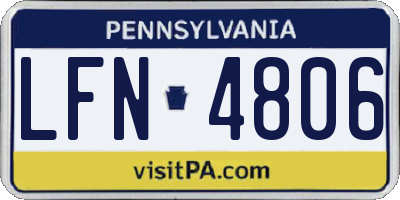 PA license plate LFN4806
