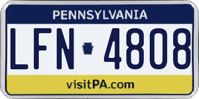 PA license plate LFN4808