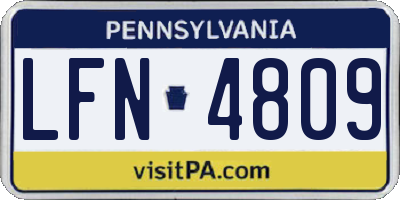 PA license plate LFN4809