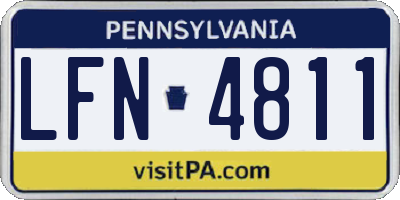 PA license plate LFN4811