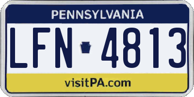PA license plate LFN4813