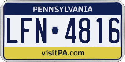 PA license plate LFN4816