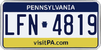 PA license plate LFN4819
