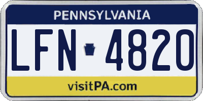 PA license plate LFN4820