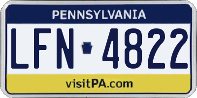 PA license plate LFN4822