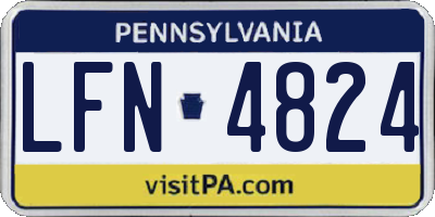 PA license plate LFN4824