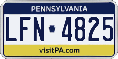PA license plate LFN4825