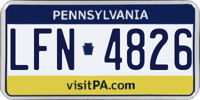 PA license plate LFN4826